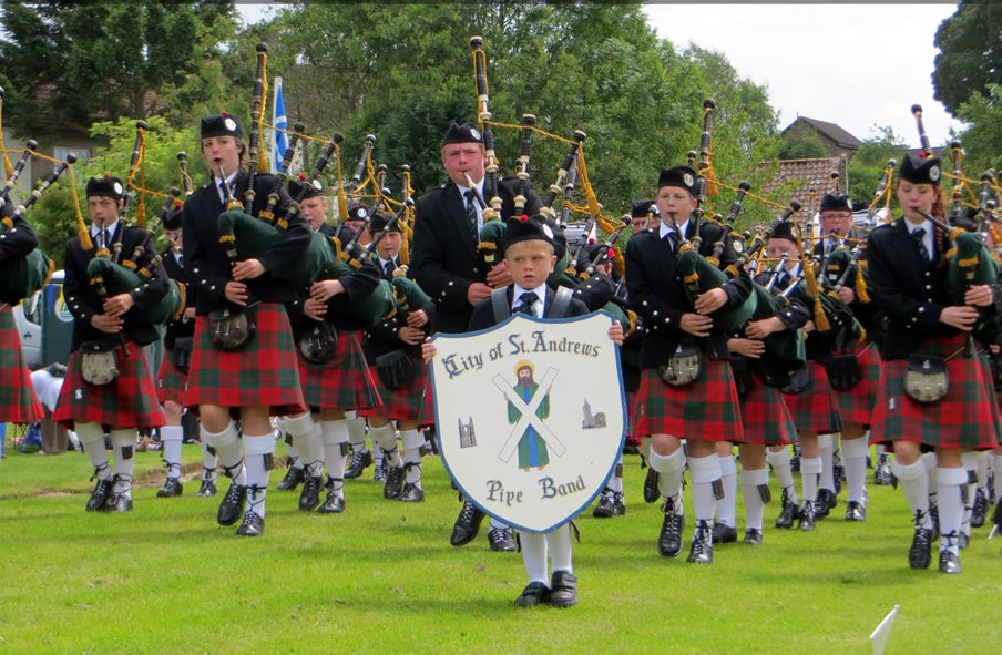 Pipers at Ceres Highland Games