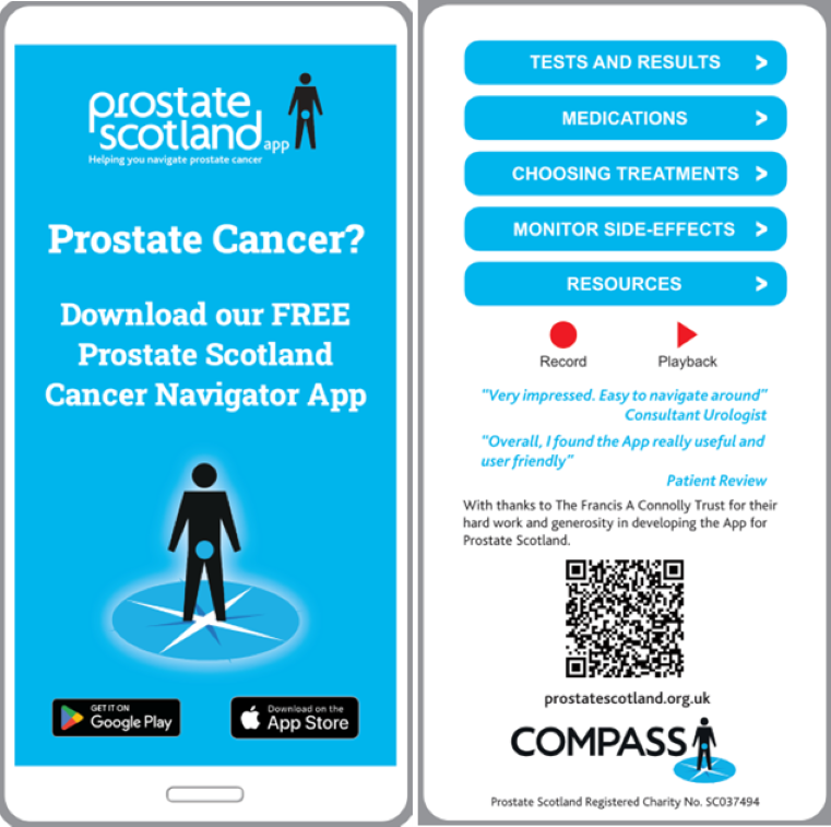 Prostate Scotland Cancer Navigator App leaflet