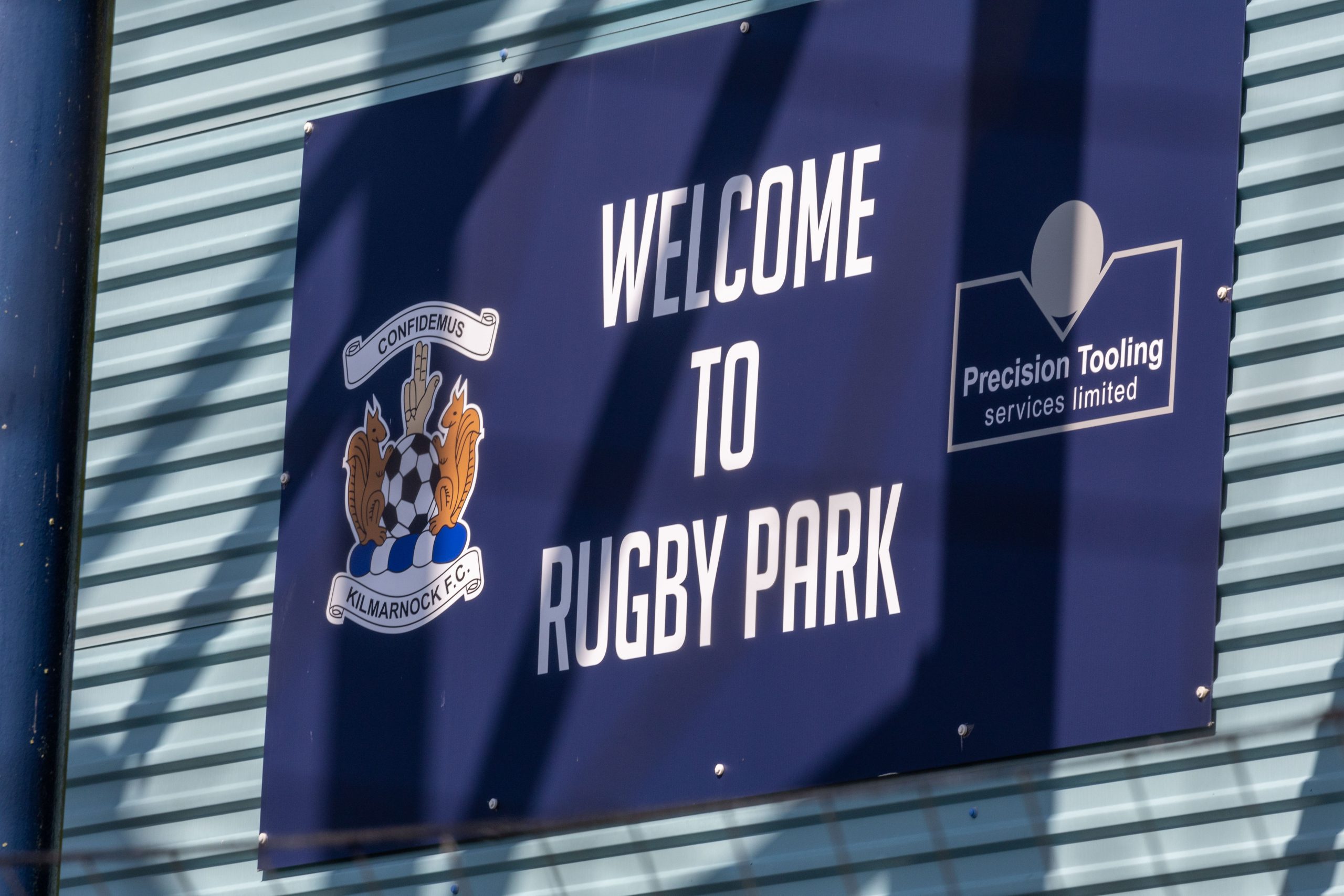 Welcome to Rugby Park sign