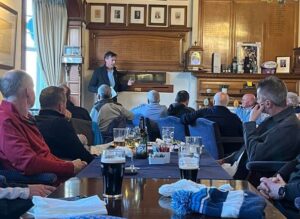 Gregor Cranston talks to golfers working with Prostate Scotland 